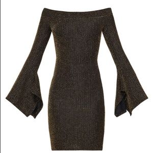 Ellena Metallic Off-The-Shoulder Dress